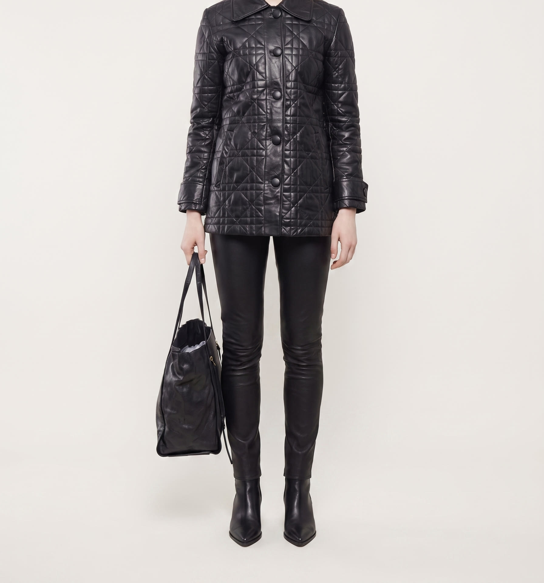 Cannage quilted jacket, full look